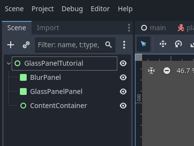 Scene Dock hierarchy