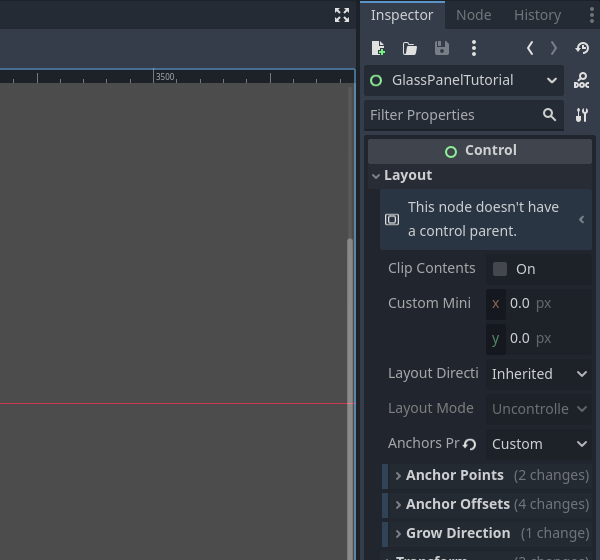 Inspector anchors and offsets