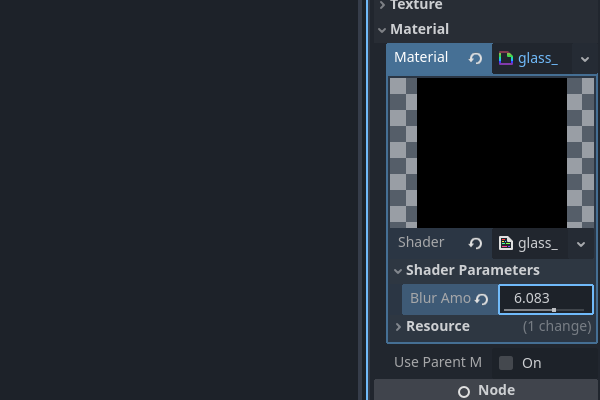 Material applied to BlurPanel