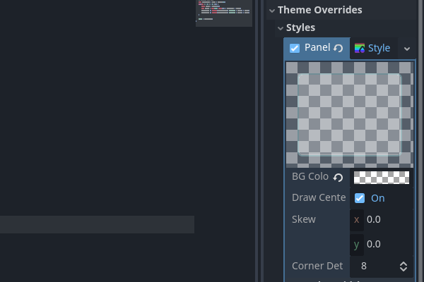 StyleBoxFlat settings
